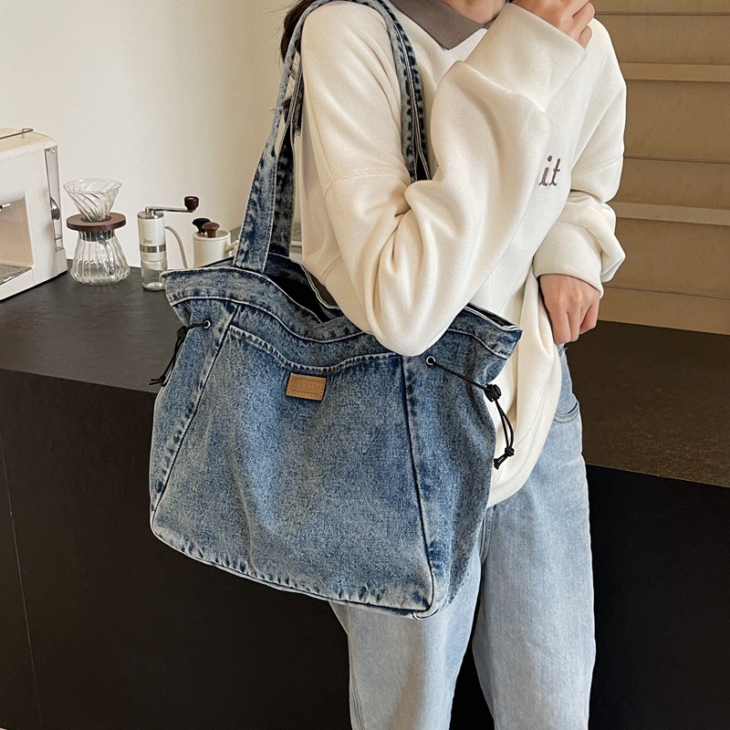 2024 verano nuevo bolso de hombro de mezclilla de gran capacidad para mujer