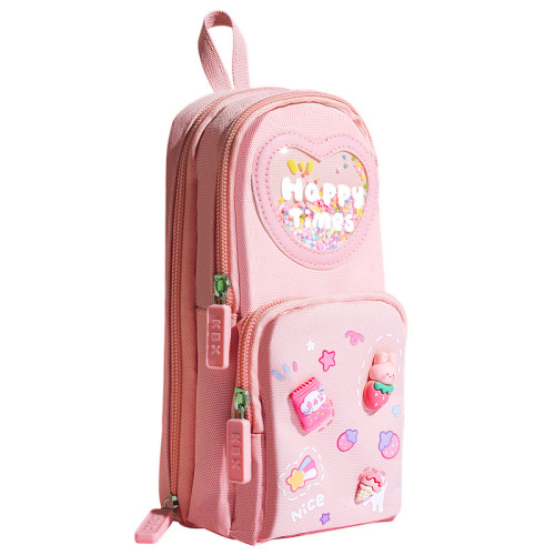High-quality appearance creative girl backpack pencil case cute primary school student multi-functional pencil box new large capacity stationery bag