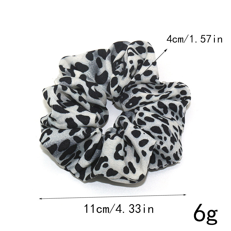 Amazon transfronterizo brillante leopardo impresión anillo intestino grande anillo de pelo europeo y americano banda elástica accesorios para el pelo al por mayor cerdo gran intestino pelo anillo cabeza flor