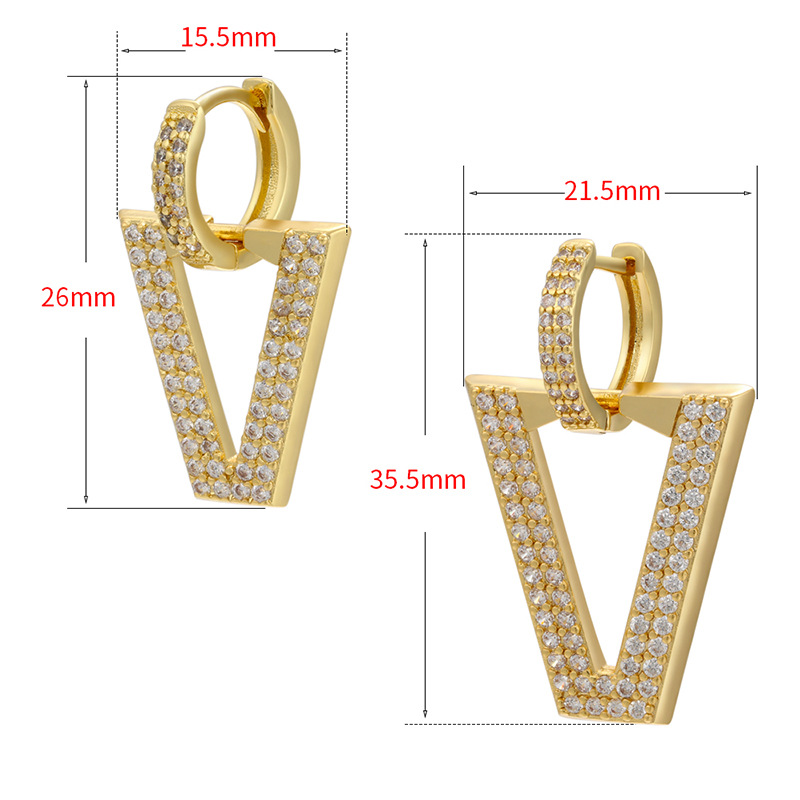 En Gros Micro-clouté Zircon Boucles D'oreilles Triangle Inversé Boucles D'oreilles Nihaojewelry display picture 11