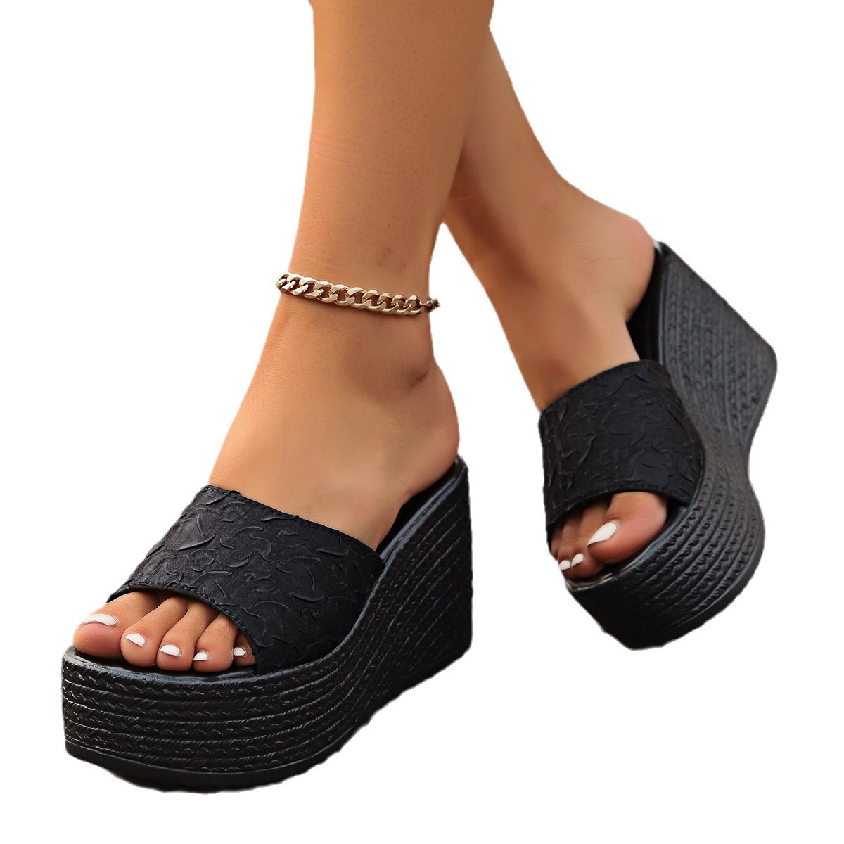 Women's Wedge Platform Sandals Simple Design Plus Size For Summer Fashion Size 43_voghion.com