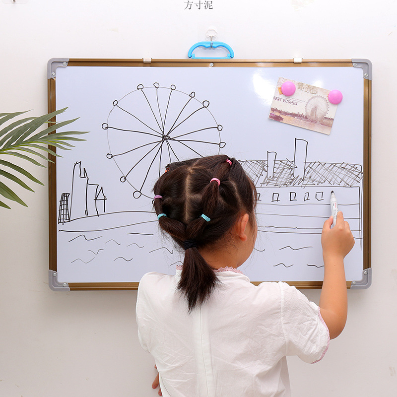 Double-sided magnetic board, children's erasable chalk on wall, training