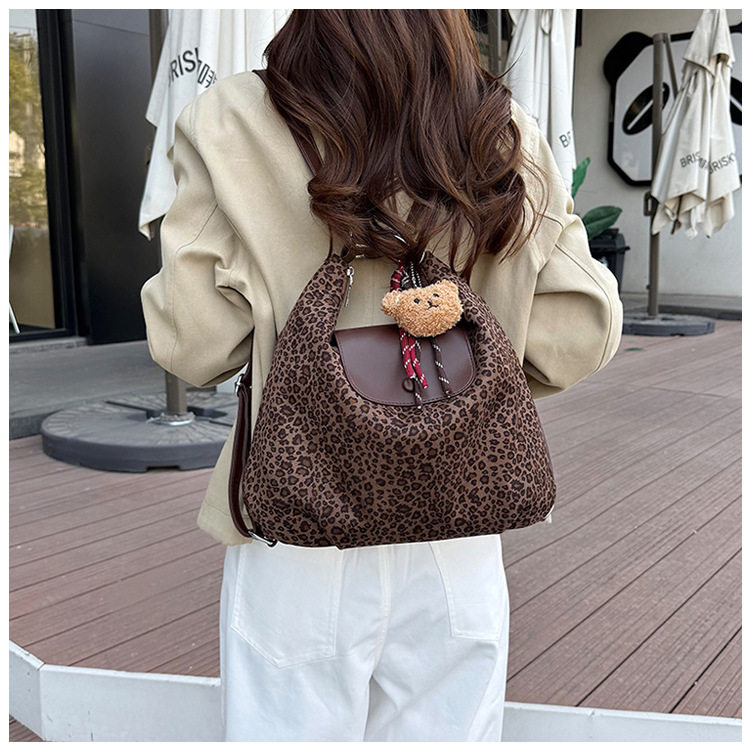 Túi xách nữ đeo vai cỡ lớn , túi xách tay đi làm chất liệu nhung nhung mềm — Bông tuyết nâu Leopard, Quân xanh da báo điện màu, Quân đội xanh, màu cà phê chi tiết 35