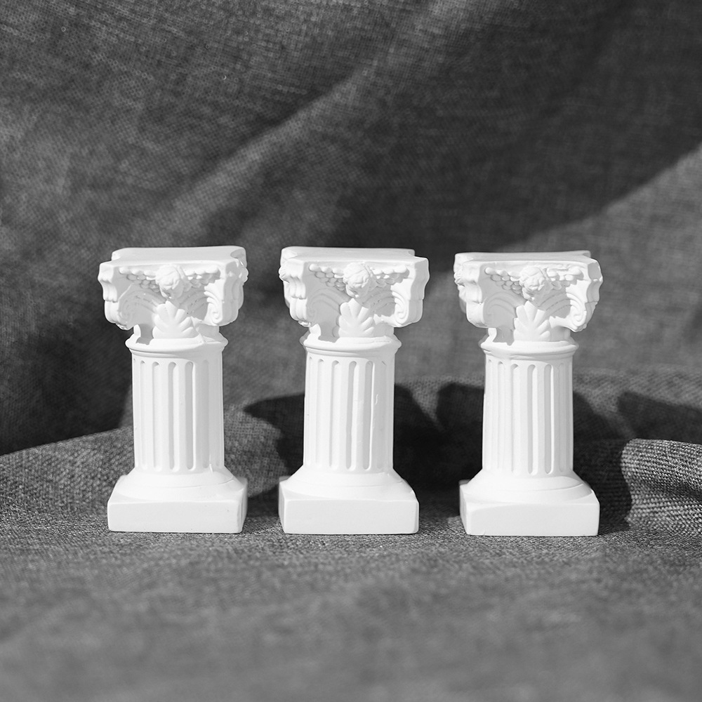 迷你石膏小摆件拍照道具Ins网红首饰展示台摄影背景欧式罗马柱