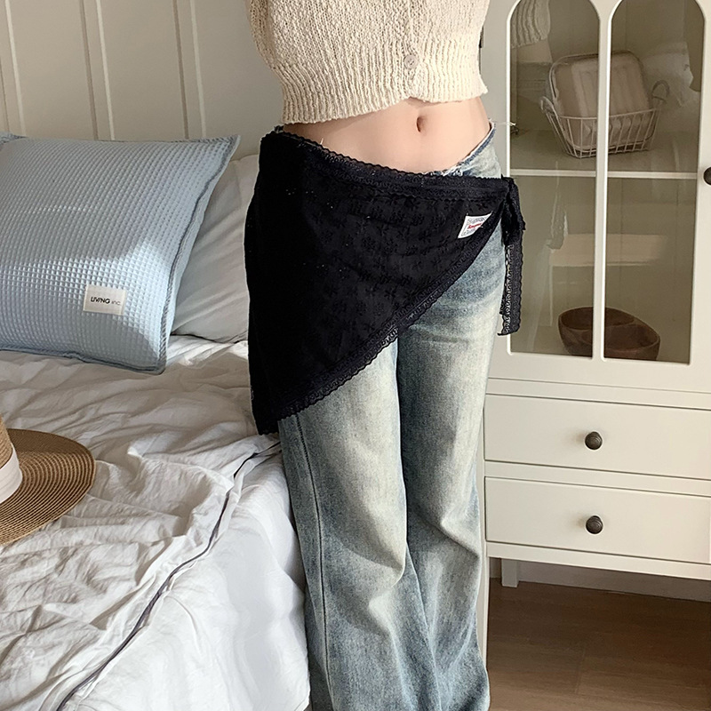 Pañuelo en la cabeza, estilo pastoral femenino de verano, moda multiusos, encaje, cortina de pedos, bufanda triangular de todo fósforo, cintura, bufanda en la cabeza de todo fósforo, banda para el cabello