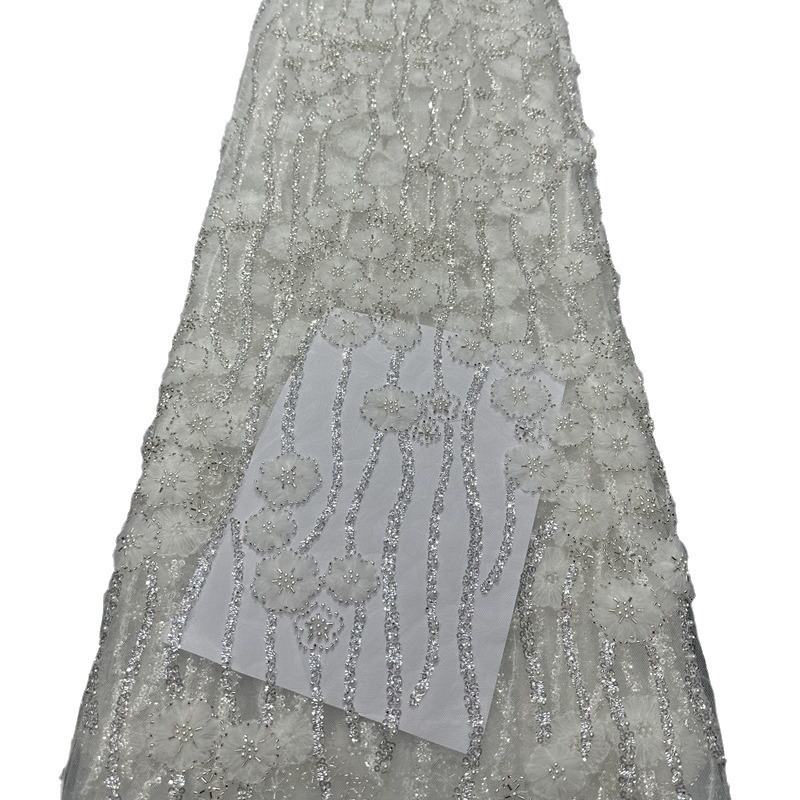 Fabricante de bordado de tela de encaje bordado primavera y verano falda de hadas chaqueta vestido tela de ropa