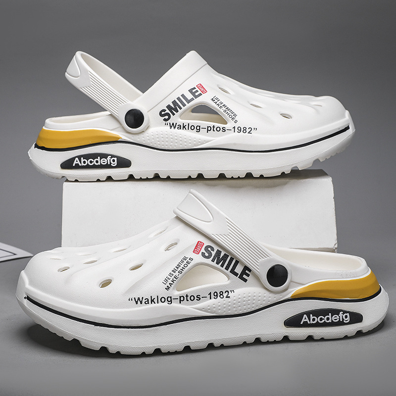 Zapatos con agujeros, sandalias de verano de dos desgaste, zapatos de suela gruesa EVA para hombre, sandalias de hombre de gran tamaño de alta gama