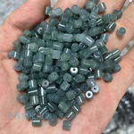 危料翡翠蓝水桶珠散件批发 diy手链挂绳配件老料翡翠蓝水短柱散珠