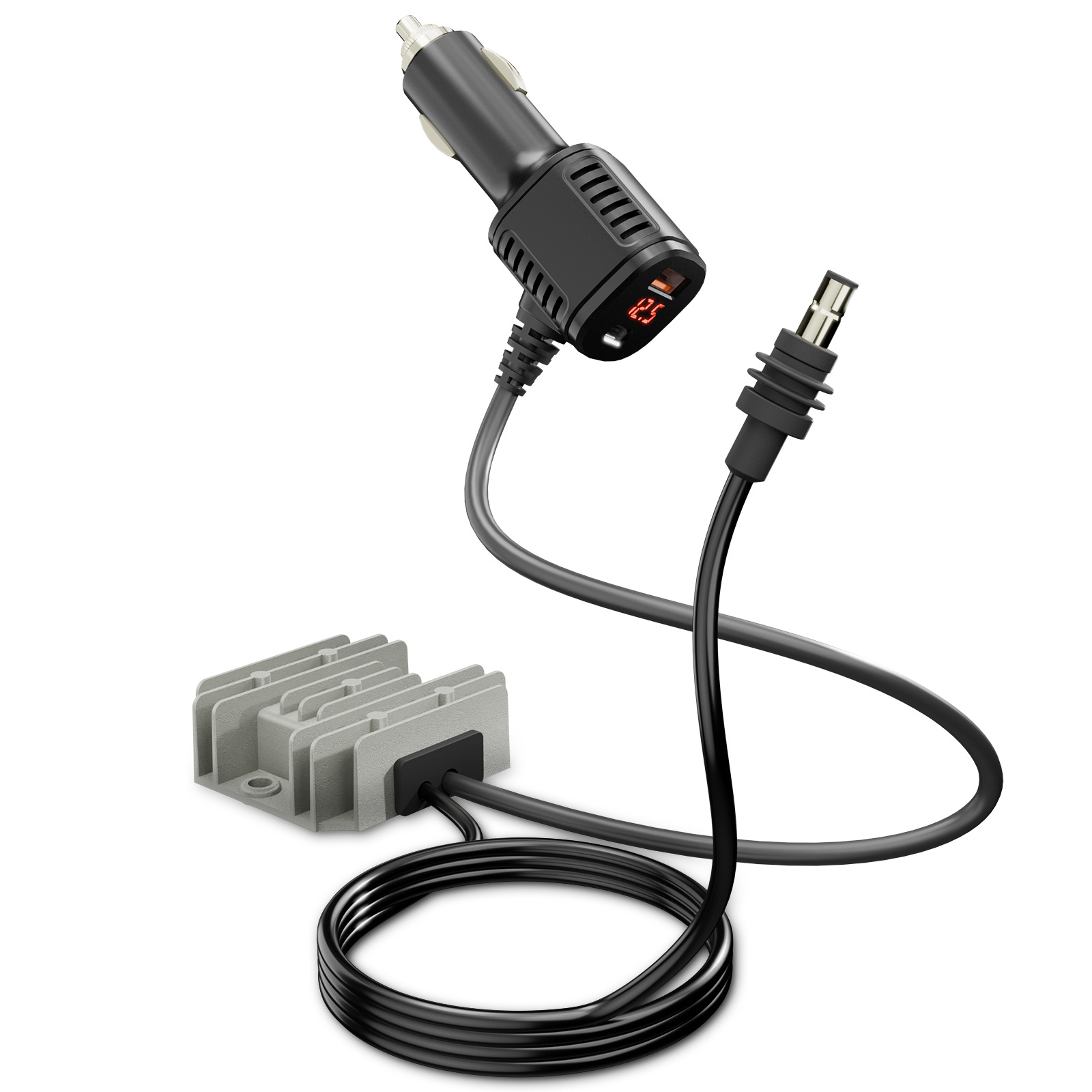 Cross-Border 12V/24V to 30V 3.5A Booster Power Cable Dc Digital Display Car Cigarette Lighter Dc Power Supply Cable