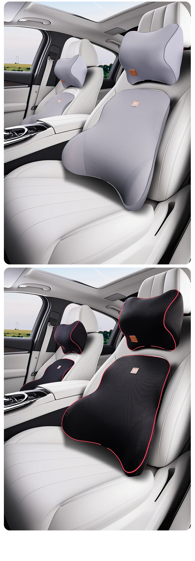 Car Lumbar Support Pillow Memory Foam Lumbar Cushion Backrest Waist Support Cushion Car Seat Lumbar Support Headrest