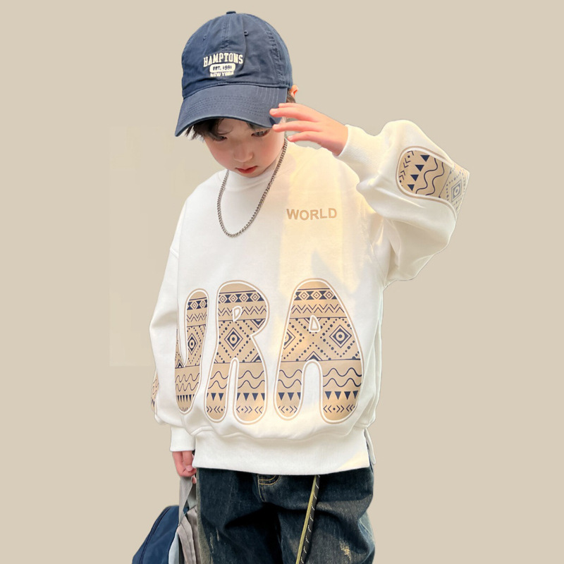 Drengetøjsmærke hættetrøje 2024 ny forårstop, mellemstørrelse børns efterårstøj, trendy og eksplosiv street style_voghion.com