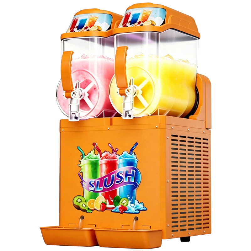 Máquina de barro de nieve comercial de un solo cilindro, dos cilindros, tres cilindros, máquina de deshielo de nieve, máquina de hielo, máquina de jugo de frutas cóctel slush Machine image 9