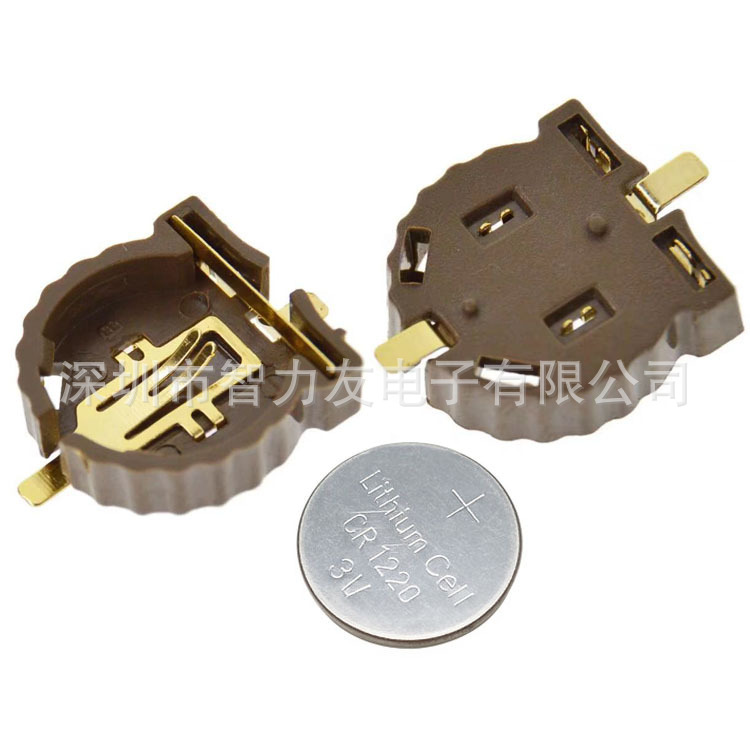 编带BS-1220-2电池座CR1220贴片电池座纽扣3V引脚镀金贴片电池座