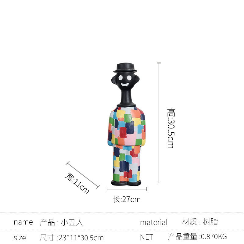 简约现代卡通马赛克人装饰电视柜客厅桌面酒柜玄关儿童房创意摆件|undefined