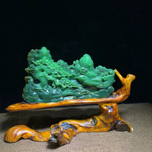 Hetian Jade Jasper [Landscape • Fugui Mountain Residence • Happy] Ornaments, oily and delicate, deep color