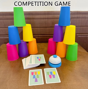 跨境新品叠叠杯双人竞技速叠杯子 Cups Stacking Tower Game-阿里巴巴