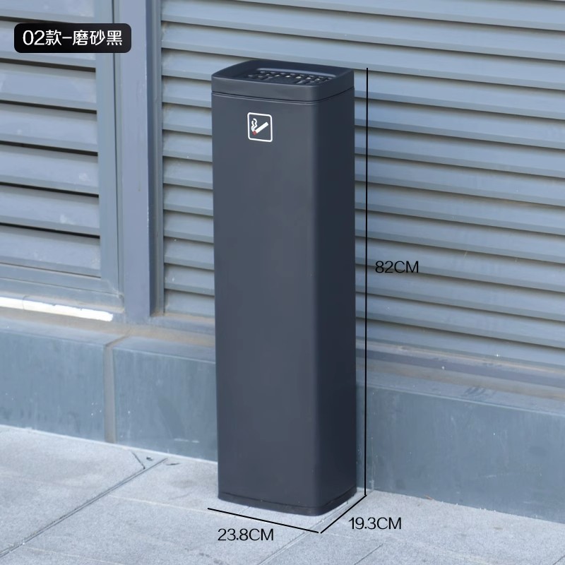 Cenicero vertical al aire libre piso fijo de acero inoxidable Cenicero columna de soporte de cigarrillos titular de cigarrillos colector