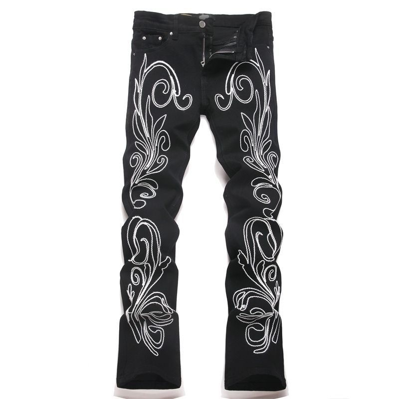 Other Jeans Straight Embroidery Black