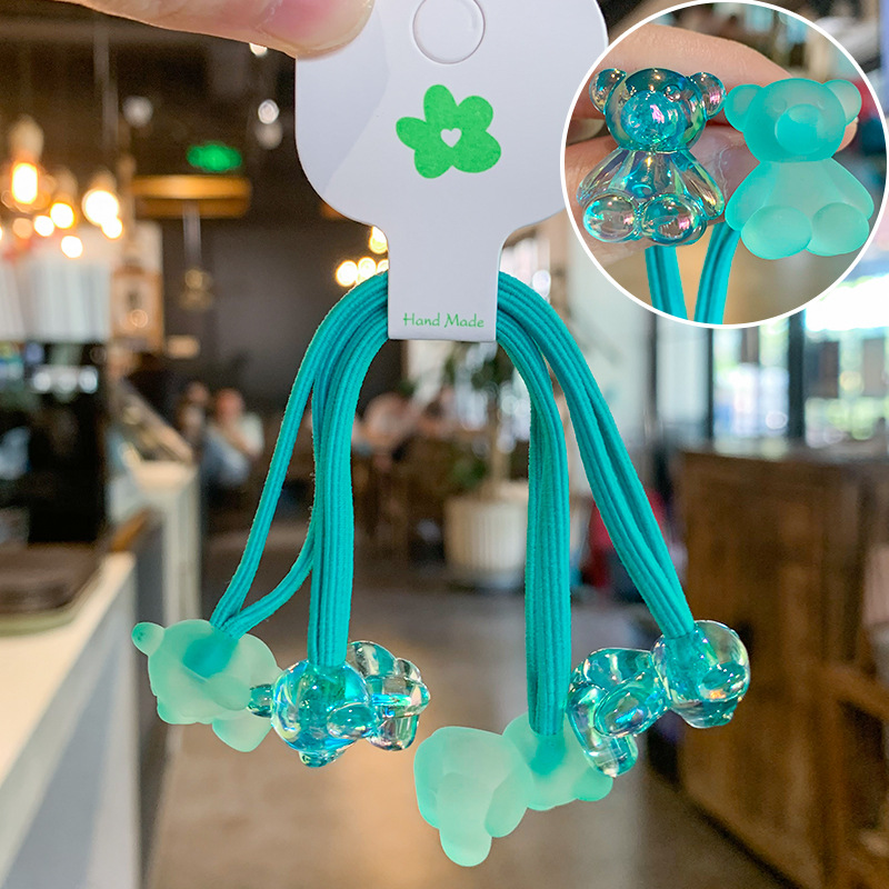 GG & MM helado color suave caramelo oso pelo banda Niños Accesorios para el cabello de dibujos animados de las mujeres cuerda de pelo Cola de Caballo tocado