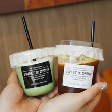 网红咖啡杯定制logo一次性奶茶杯89口径塑料pet冷饮杯商用打包杯