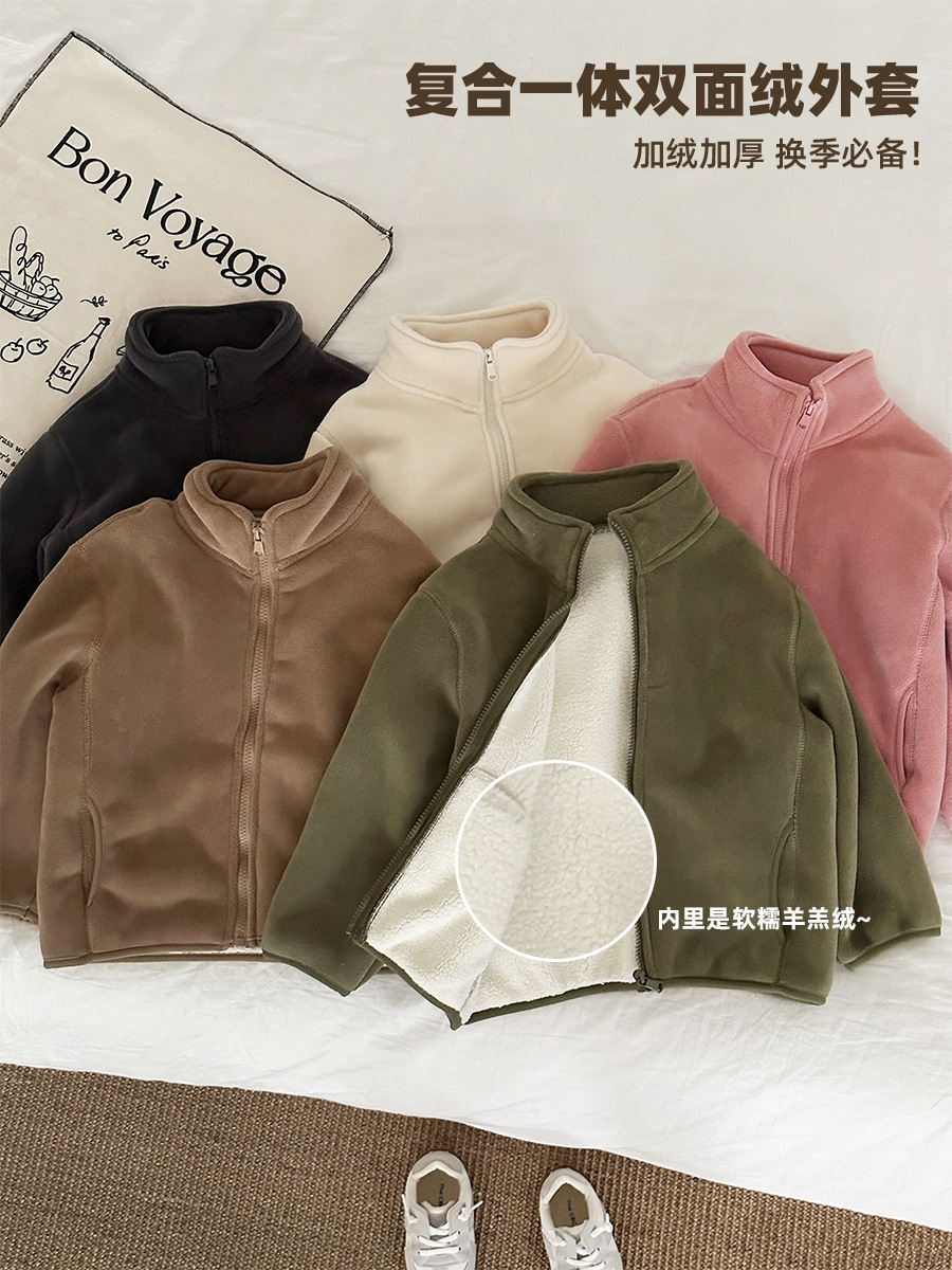 Chaquetas de Forro Polar para Niños y Niñas, Otoño e Invierno, Chaquetas Infantiles Cálidas, Gruesas y Casuales con Forro Polar, Venta al por Mayor