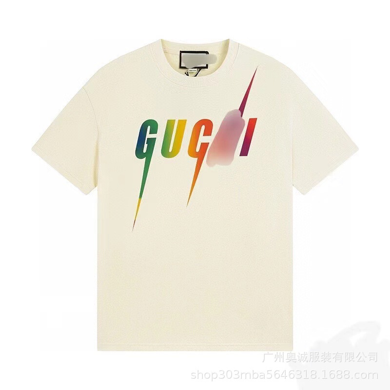 国境を越えた貿易 G ファミリー 24ss 高品質 240 グラム デイリー カジュアル ルーズ メンズ レディース カップル ラウンドネック 半袖 Tシャツ|undefined
