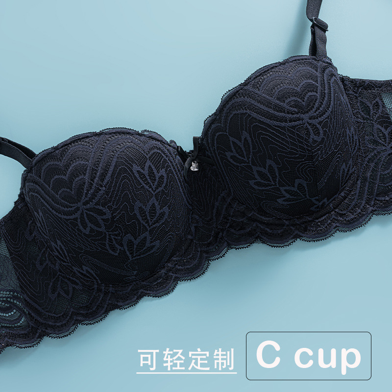 Cross-border Sexy Lace Half Cup plus size Underwear Steel Rings Gathered Bracing Shaped Anti-sagging Bra 819bra New