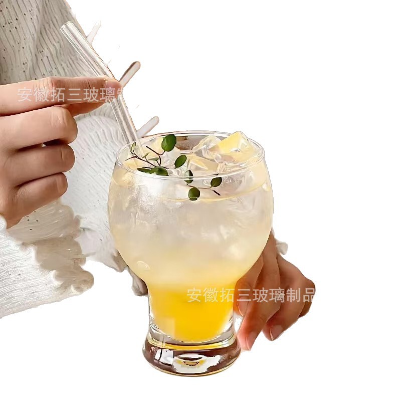 高颜值网红玻璃杯牛奶杯子女可爱小熊果汁冷饮喝水杯家用啤酒杯|undefined
