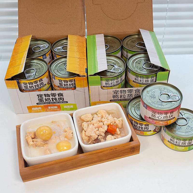 Yihe Консервированная утка Яичный суп на пару Куриные кусочки Увлажняющая упаковка для влажных продуктов Питание Красота Волосы Закуски для домашних животных Собаки и кошки