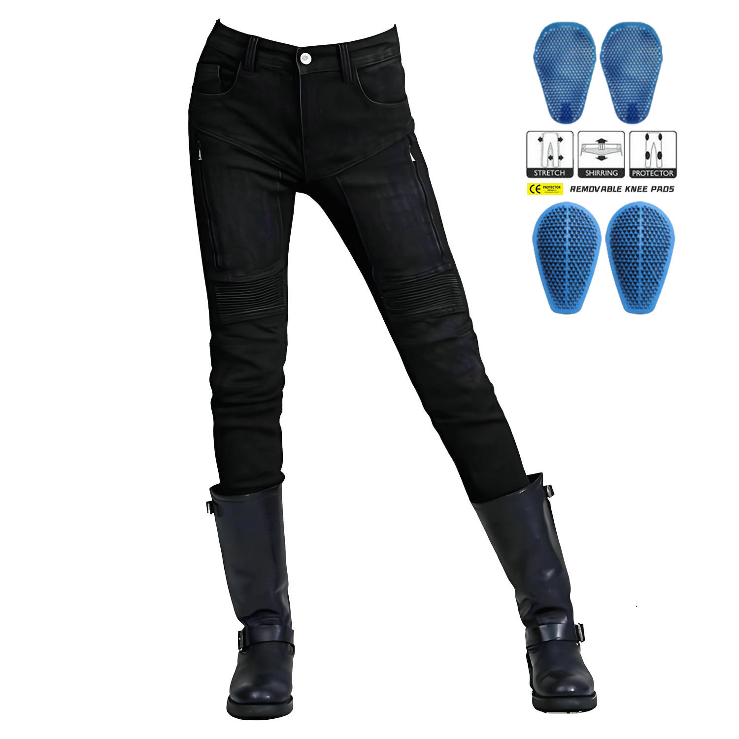 Volero motocicleta jeans Mujer verano malla transpirable alta cintura motocicleta pantalones de montar Kevlar silicona protectora