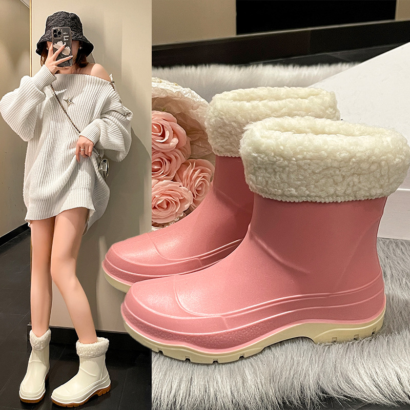 Vīriešu apavi, īsas caurules, neslīdoši, ūdensnecaurlaidīgi apavi, kā arī samta silti lietus zābaki, virtuves darba gumijas apavi, četri gadalaiki_voghion.com