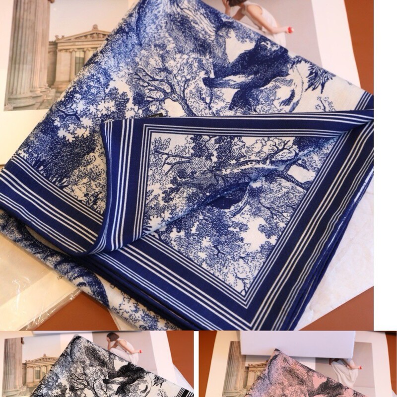Popular Silk Cashmere Square Scarf for Women, Autumn and Winter Warm and High-End Feel, 140 Silk Wool Square Scarf, Tropical Jungle Fashion Silk Scarf Popular Silk Cashmere Square Scarf for Women, Autumn and Winter Warm and High-End Feel, 140 Silk Wool Square Scarf, Tropical Jungle Fashion Silk Scarf