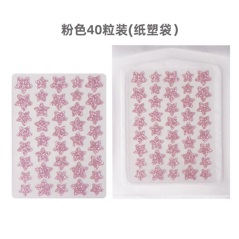 Acne Patch Hydrocolloid Star Stickers, 40 pcs Sheet, Glitter & Clear Color Options, Waterproof