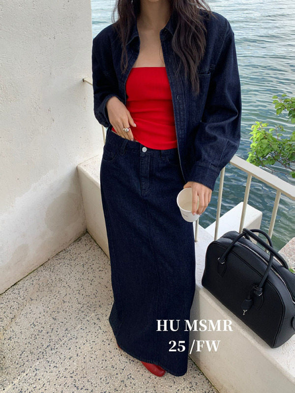 广州十三行HUMSMR秋上新复古风宽松牛仔衬衫C1019|undefined