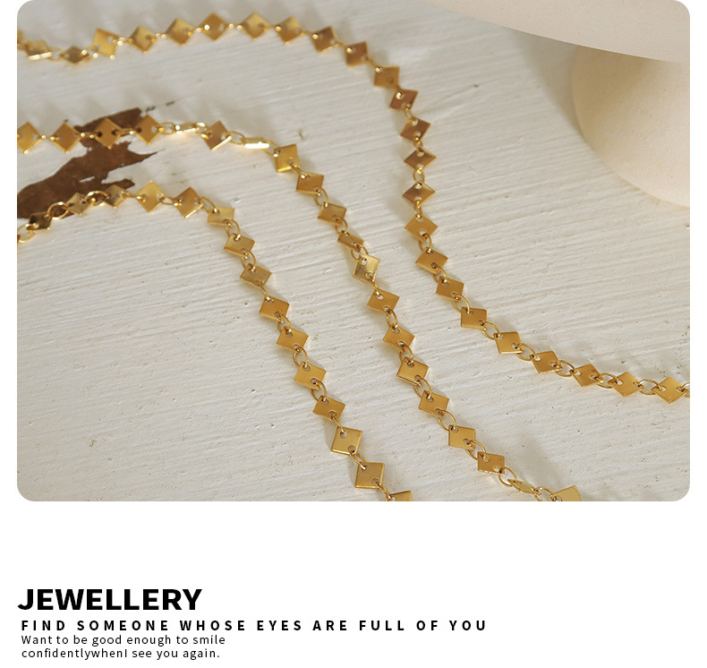 Simple Style Rhombus Stainless Steel Anklet display picture 6