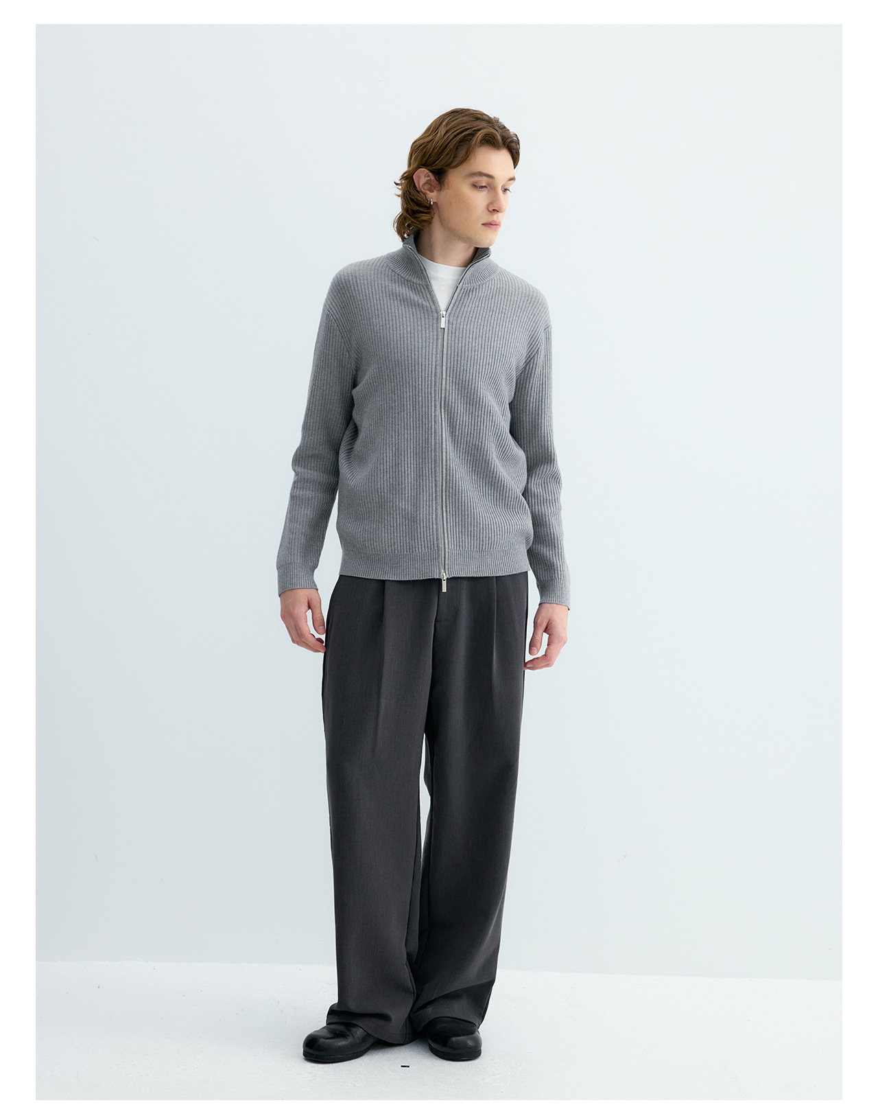 UNF Ribbed Knit Zip-Up Cardigan