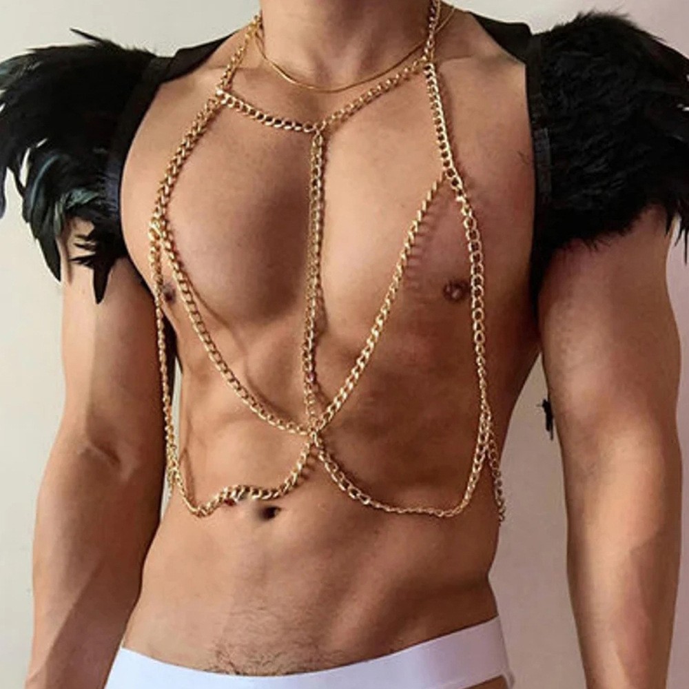 Cadena de cuerpo sexy de los hombres SM Cadena de desgaste sexual hueco sexy vinculante accesorios de coqueteo cadena del cuerpo