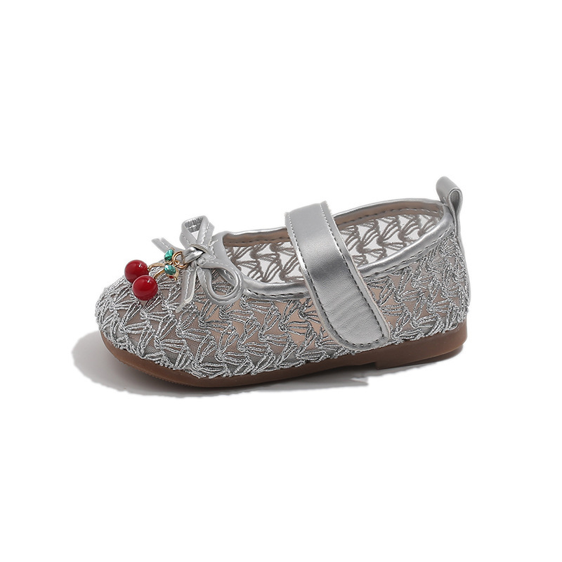 Mother & Kids Princess Shoes For Girls Cherry Bow Single Stylish Cute Summer Fashion Baby Mary Jane Leather Shoes_voghion.com