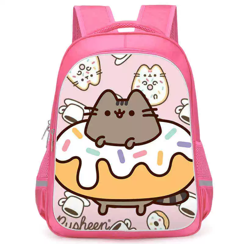Рюкзак учебный Pusheen Fat Jimao с принтом периферийного типа, через стекло, зарубежная торговля, школьный рюкзак