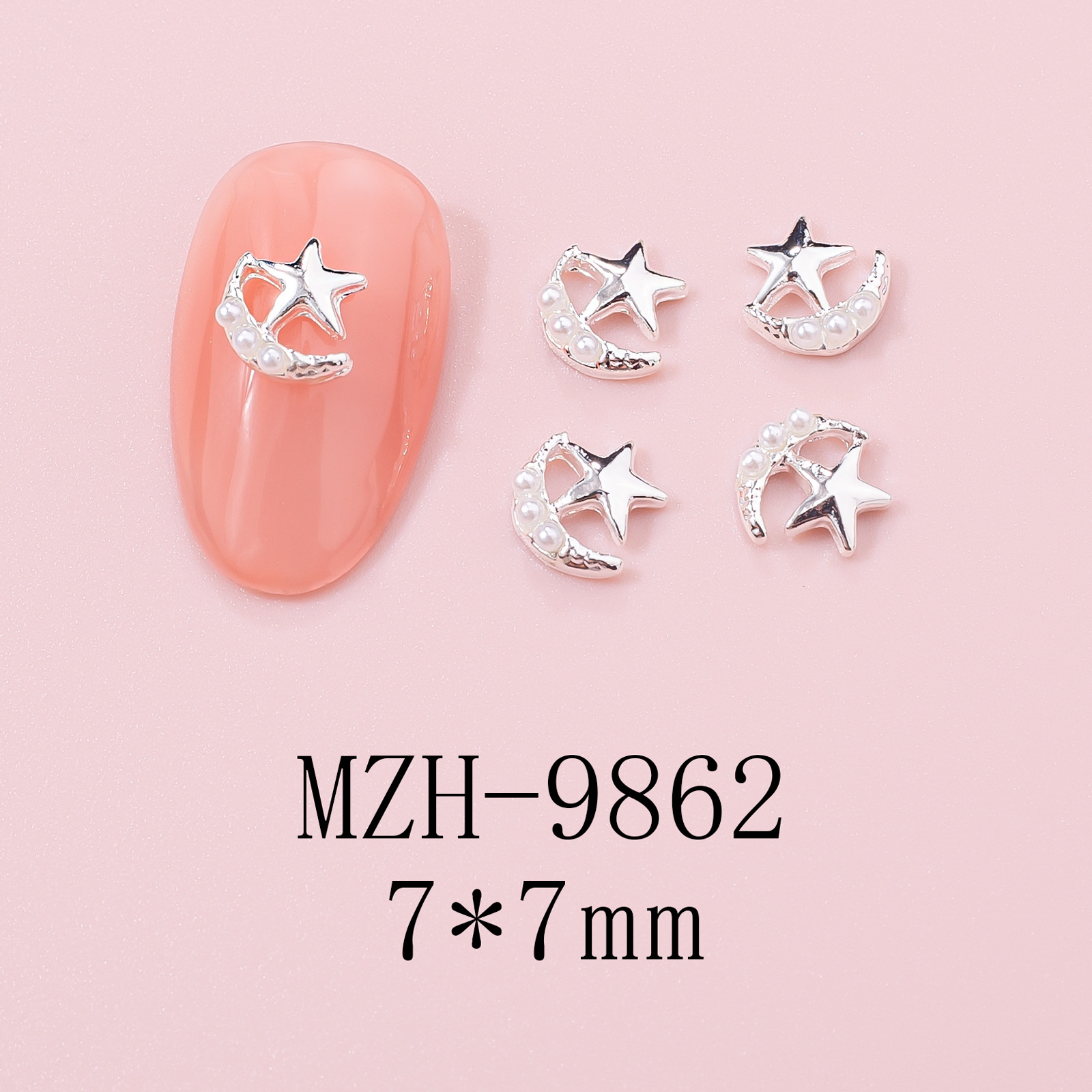 5g Weight Nail Decoration Accessories Nail Supplies 10 PCS/Package Quantity Alloy Material Star Pattern Cute Style Cute Star Alloy Nail Decoration Accessories 10 PCS/Package 12