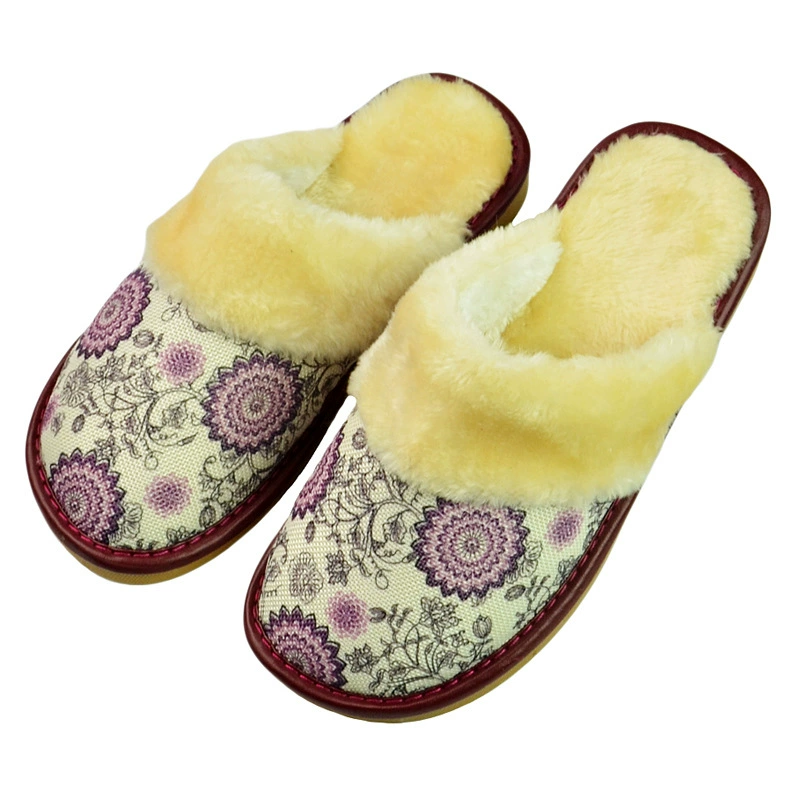 Домашние хлопковые тапочки с принтом, осенне-зимние домашние тапочки, мужские и женские тапочки для пар оптом