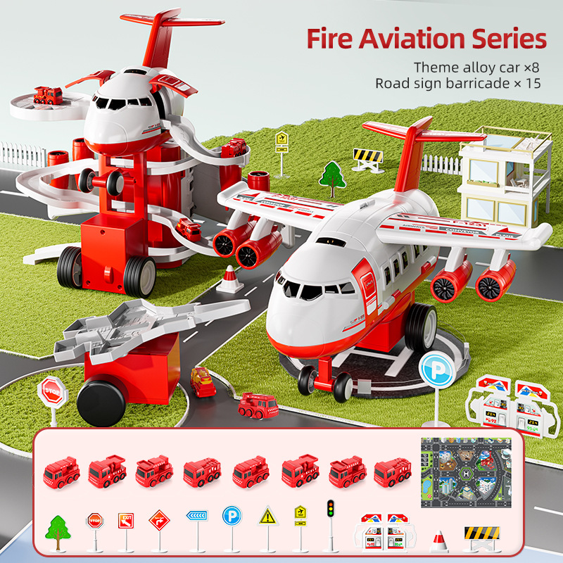 Transfronterizo popular para niños aviones de juguete niño coche de ferrocarril educativo coche de juguete de aleación de ingeniería de fuego grande