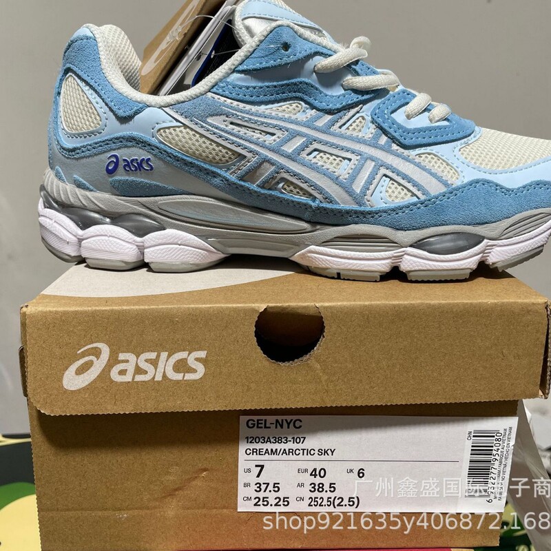 純粋なオリジナル莆田の新しい Gel-NYC ロートップ ランニング シューズ、耐摩耗性スプライシング メッシュ、通気性のあるお父さん靴、滑り止めとクッション性|undefined