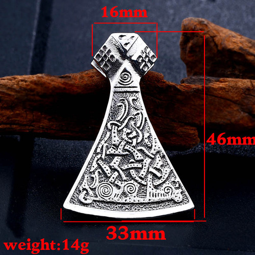 Beier Nordic Sweden Norway Viking Celtic Knot Stainless Steel Pendant Retro Men's Titanium Steel Axe Necklace