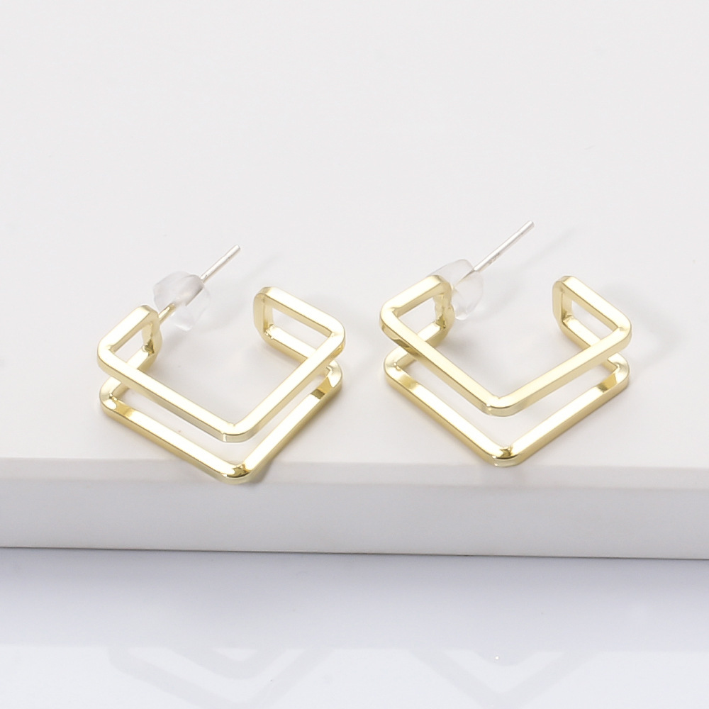 Fashion Metal Creative Geometric Square Earrings display picture 3