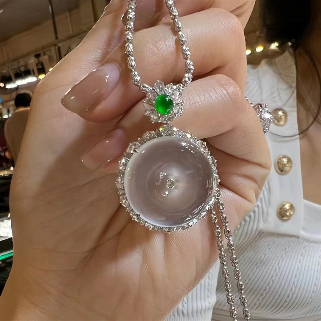 万合佛公天然翡翠平安扣如意A货高冰玉叶直播葫芦