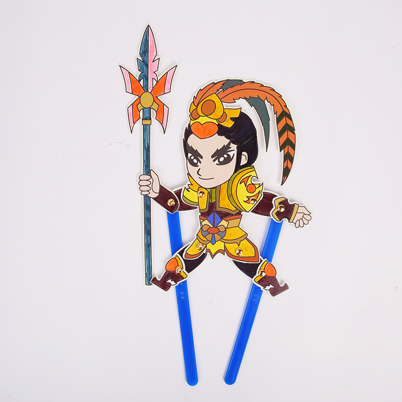 Juego de sombras Diy hecho a mano Viaje al oeste Personajes Puzzle para niños Paquete de material de pintura Jardín de infantes Juguetes de ensamblaje creativo