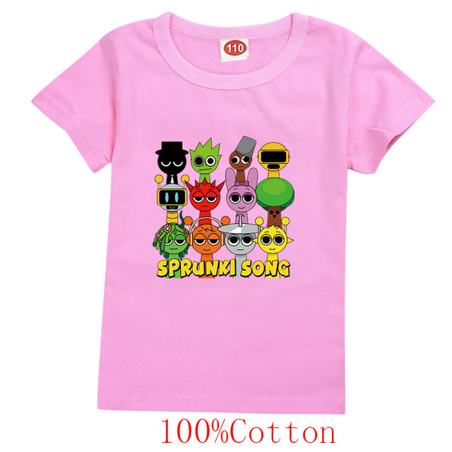 Drola Sprunki Filles T-Shirt+Short Set,Casual Homewear 100