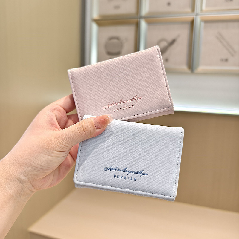 Daini Korean Version New Solid Color Letter Gradient Velvet Quilted High-End Small 70% off Compact Women's Wallet Money