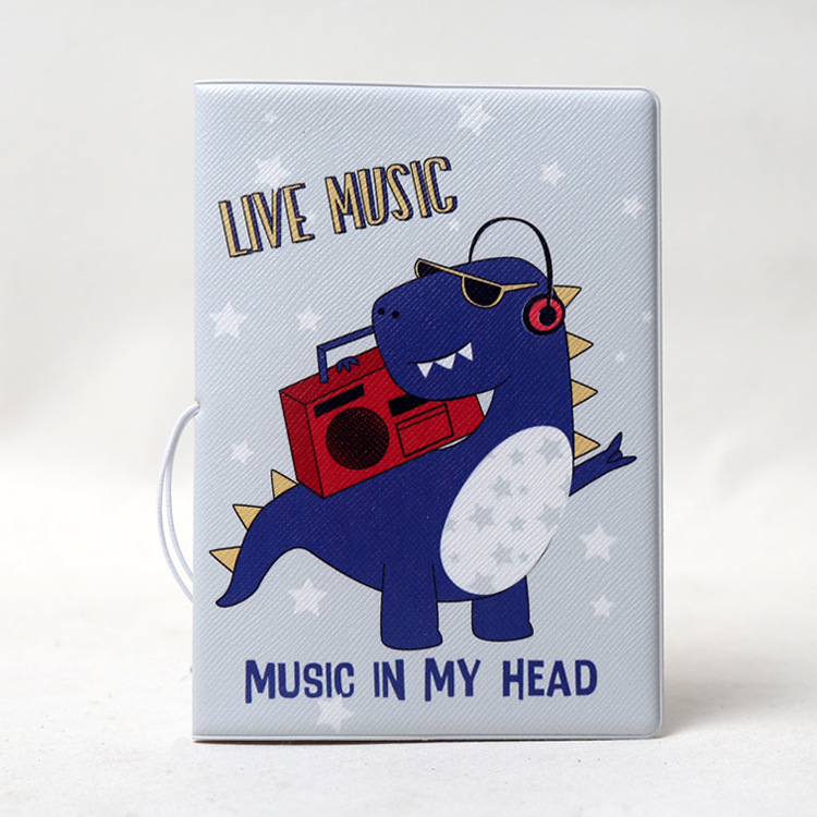 Cute Style Square Shape Unisex Cute Dinosaur Pvc Passport Holders